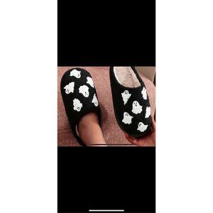 COPY - Six lil  ghost themed, plush lined slippers size 8.5-9